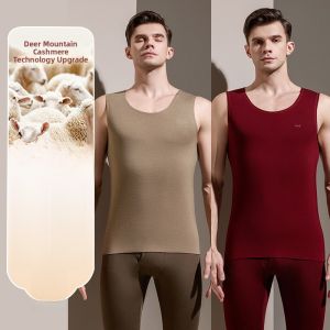 miiow | Mens Thermal Vest Set Catman Warmth Autumn Winter Fleece Lined Underwear Long Pants Seamless Base Layer Clothing