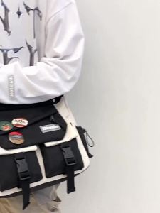 Messenger Bag Men Japanese Style Street Wear Large-Capacity Shoulder Bag Casual Student Canvas Bag