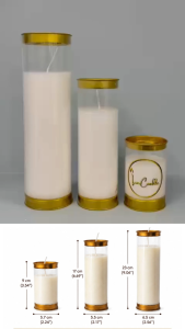 White Prayer Candle for Cemetery Altar Vigil Candle Kandila Unscented Paraffin Wax Cotton Wick 1 Day Small Long Burning