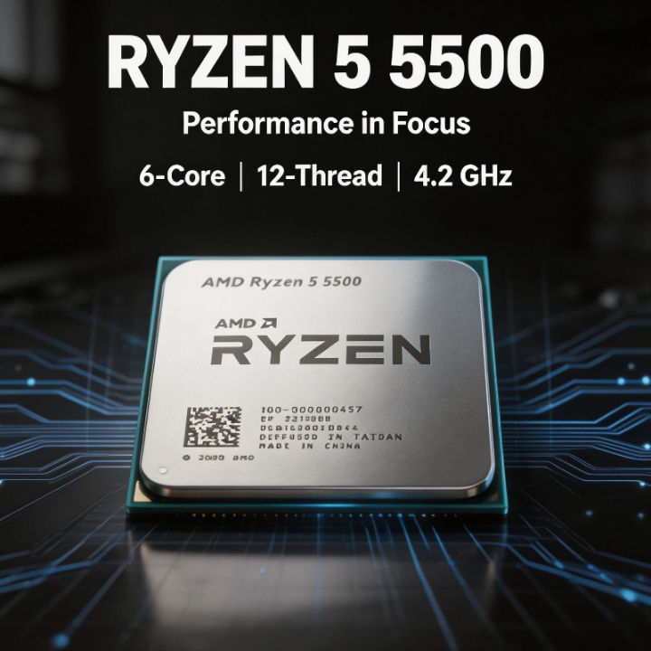 AMD | AMD R5 5500 Ryzen 5 5500 Gaming Desktop CPU 6‑Core 12‑Thread