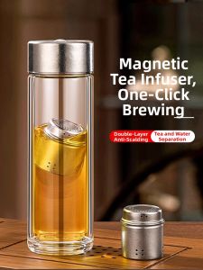 btif | Magnetic Bubbling Titanium Glass Tea Cup