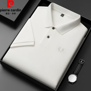 Pierre Cardin [200 PCs] Men Summer Pure Cotton Lapel Short Sleeve T-Shirt Pure Color Light Business Casual Polo Shirt