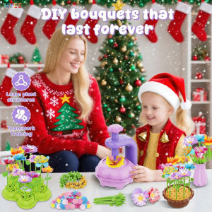 HYES Kids DIY Flower Bouquet Kit Educational Crafts Set DIY Flower Arrangement Childrens Toy Make Own Gift for Birthday Holiday