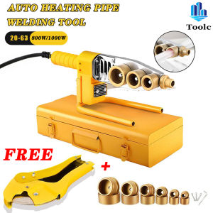 【With Free PPR Cutter+Iron Case】800W/1000W PPR Heater Fusion Machine With Mould Size 20-63mm PVC Heavy Duty Pipe Fusion Welding Machine Kit Heating Tool Heads Set For PPR PB PE Plastic Tube PPR