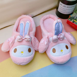 Cute Cartoon Girl Heart Home Anti-slip Soft Bottom Cotton Slippers Womens Autumn Winter Plush Warm Indoor Floor Shoes