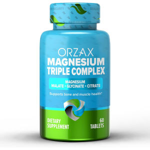 Magnesium Glycinate Citrate Malate 200 mg Triple Complex Magnesium 60 Days Supply 60 Tablets Halal Expiry 2028 ORZAX