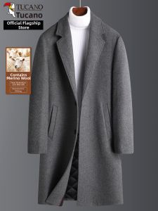 TUCANO | Wool Overcoat Men Medium-Long Style Winter Warmth