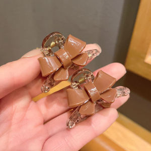 Dongdaemun Tea Brown Bows Small Jaw Clip Air Bang Clip Broken Hair Clamp Gap Former Red Shark Clip Hairpin
