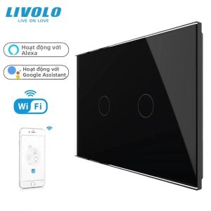 Công Tắc Tường Thông Minh Livolo WiFi Điều Khiển Bằng Ứng Dụng Smart Life Tương Thích Với Alexa Và Google Home Chất Liệu Sắt Tiêu Chuẩn Mỹ/AU Dùng Cho Điện Áp 110-250V 50-60Hz