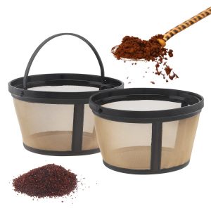2 PC ตะกร้ากรองกาแฟสแตนเลสตาข่ายไนลอนกาแฟกรองชากาแฟกรองอุปกรณ์เสริมกาแฟ