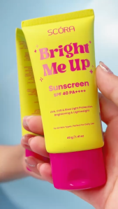 [PAKET 3PCS] SCORA Bright Me Up Sunscreen 40 gr Sunblock - Mencerahkan Melindungi UV