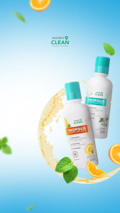 SECRET CLEAN Propolis Mouthwash SACHET ORANGE MINT 10ml x 6 sachet