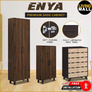 Living Mall ENYA Premium Shoe Cabinet Soft Closing Fully Laminated Back Panel