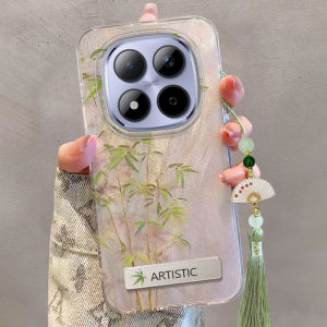 Redmi Note 15 pro Womens Style Silicone Phone Case with Slim Bamboo Design Anti-Fall Gradient Color Modern Simple Chinese Style
