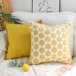 Nordic Style Cotton Linen Pillowcase Home Textile Square Couch Pillow Cover for Living Room And Bedroom by Feng Ye Green