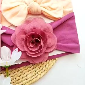 3Pcs/Set Girls Cotton Headbands Kids Headwear Newborn Hair Accessories Cute Flower Soft Elastic