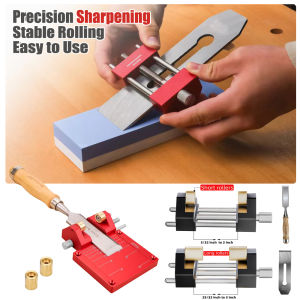 Professional Woodworking Sharpening Jig Fixed Angle Honing Guide with Tungsten Rod for Chisels & Plane Irons Tool Kit