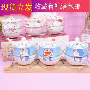 Hộp Đựng Gia Vị Bằng Gốm Sứ Phong Cách Hàn Quốc Dễ Thương Bộ Ba Món Đựng Gia Vị Nhà Bếp Dụng Cụ Đựng Muối