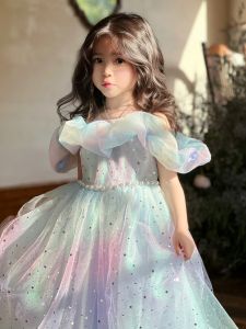 Fantasy Color Beaded Glitter Tulle Dress