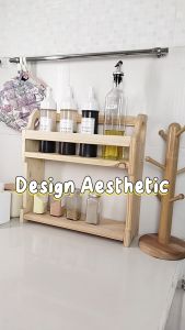 Rak Dapur Kayu Susun Serbaguna 40 x 13 x 40 cm