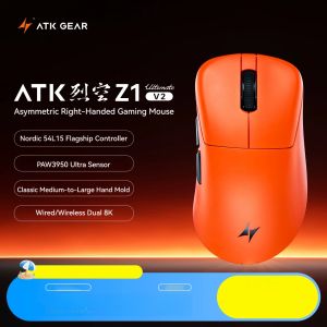 ATK Blazing Sky Z1V2 Master+ Wireless Mouse PAW3955Master 40000DPI 850IPS 75G Dual8K Ergonomic Right Med-Large Hand for Valorant