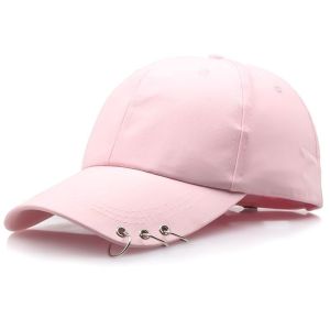 [🇲🇾 1-3DAYS READY STOCK] FA-CAP Korea stylish street wear black Pink fashion cap with silver hooks