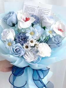 Valentines Day Soap Flower Bouquet Gift for Boyfriend Best Friend Birthday Car Delivery Ceremony Mixed Style Simple Design