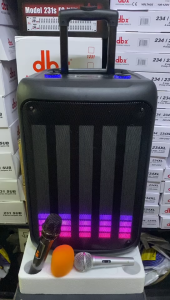 Brudo BTS-1809 FREE USB with Mp3 songs Trolley Portable Bluetooth Speaker color LED With rechargeable micpcs Microphone