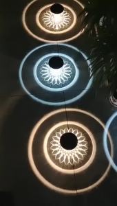 SXH  New Solar Light and Shadow Lawn Lamp Courtyard Garden Landscape Ground Lamp Outdoor Waterproof LED Colorful light