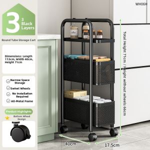 Narrow Gap Storage Rack Rolling Cart