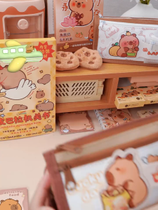 กล่องดินสอ Capybara ดูดี ความจุขนาดใหญ่ กันน้ำ กล่องดินสอการ์ตูน ลายคาปิบาร่า ชุดเครื่องเขียนคาปิบาร่าของขวัญสำหรับการเรียน