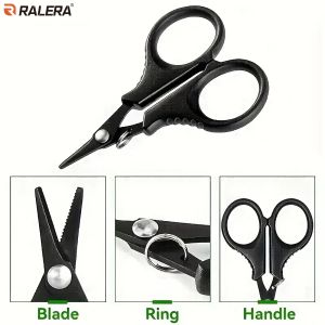 RALERA Fishing Scissors Stainless Steel Braid Scissors Colorful/Black Options Portable Fishing Line Cutter Tool