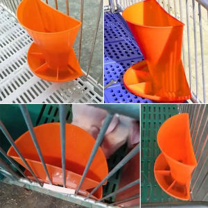 รางป้อนหมูสำหรับส่งของในฟาร์มแบบดั้งเดิม + มีให้อาหารอัตโนมัติสำหรับใช้ในฟาร์ม