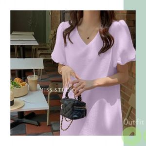 เดรสแฟชั่น ชุดเดรสแฟชั่น เดรสแขนจั๊ม ผ้านิ่มไม่ร้อน เดรสสไตล์เรียบหรู ดูคุณหนู ที่สุด สวยๆ สวยๆ สวยๆ ใส่เที่ยวหรือใส่ทำงานก็ดูดี สาวๆต้องมีติดไว้