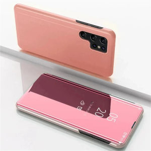 Funda For Samsung S24 S25 S23 S22 S21 S20 Ultra Mirror Flip Phone Case On Galaxy S24 S23 S22 S20 FE Note 20 10 Plus Stand Cover
