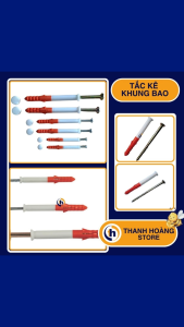 [200 bộ] Tắc kê khung bao (rời) màu trắng cam - Tắc kê nhôm (Bao gồm vít)
