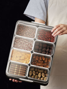 Kitchen Spice Storage Box Large Cinnamon Sichuan Peppercorn Chili Seasoning Jar Divided Spice Jar Kitchen Storage Container