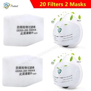 Dust Mask +20pcs Filter Cotton Respirator Half Face Dust-proof Mask Anti Industrial Construction Dust Haze Fog Safety Gas mask