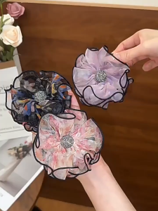 good 999 Fashion colored flower lace hair clip HR-47