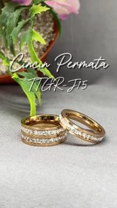 TINO TINO Cincin Wanita J15 Model full Permata Berlian Bahan Baja Titanium