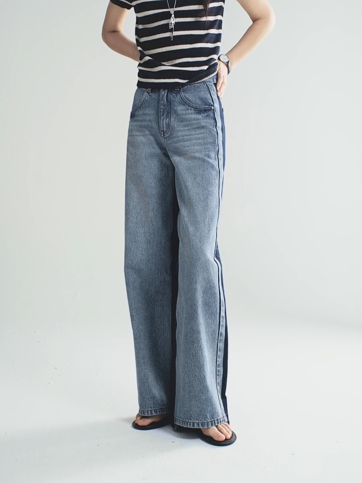 GIORDANO ผู้หญิง กางเกงยีนส์ทรงเข้ารูป ทรงเข้ารูป ทรงเดนิมย้อนยุค เอวสูง ขาบาน ทรงตรง กางเกงยีนส์แฟชั่นลำลอง 18415513