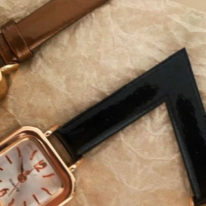【COD】Jam tangam kecil Desain tali kulit persegi memimpin trendashion Korea