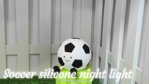 Silicone Soccer Night Light Rechargeable Touch RGB Dimmable Football Kids Sleeping Nightlights Beside Table Lamp Bedroom Decor