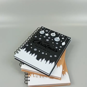 2025 Hardcover Notebook A5 Christmas Notebook UV Print Wire O Notebook Christmas Design Journal