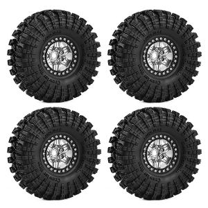 4pcs Aluminum 1.9 inch Beadlock Wheel Rim & Tire for 1/10 Axial SCX10 90046 AXI03007 D90 RC4WD MST HSP TRX4 TRX6 RC Crawler Car