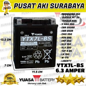YUASA YTX7L - BS ACCU ORIGINAL BERKUALITAS TINGGI UNTUK MOTOR CMX 250 ADV 250 CRF 250 KLX 250 YZF R25 MBTX7U