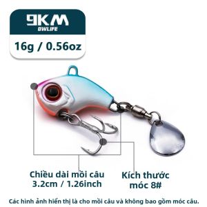 Mồi Câu Crankbait 9KM 9~16g Mồi Câu Spinner Lưỡi Dao Chìm Dành Cho Cá Vược Câu Cá Biển Câu Cá Sông Hồ Chứa Nước