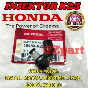 INJEKTOR KODE-K25 HONDA MOTOR BEAT FI BEAT ESP BEAT STREET SPACY SCOOPY VARIO 110 100% ORIGINAL .