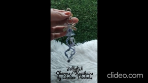 Jellyfish Charms Keychains Accessories Handmade Fashion Beaded Crystal Charms and Keychains Phone Holder