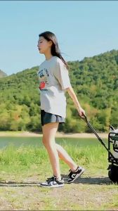 ATRIZ Keranjang Camping Troli Lipat Dorong Mutlifungsi Portable